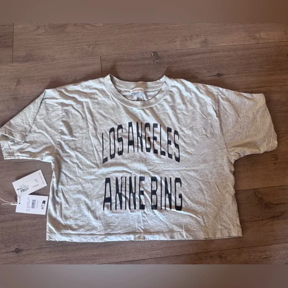 Anine Bing Women's Distressed cropped Johnny Tee - Picture 5 of 8